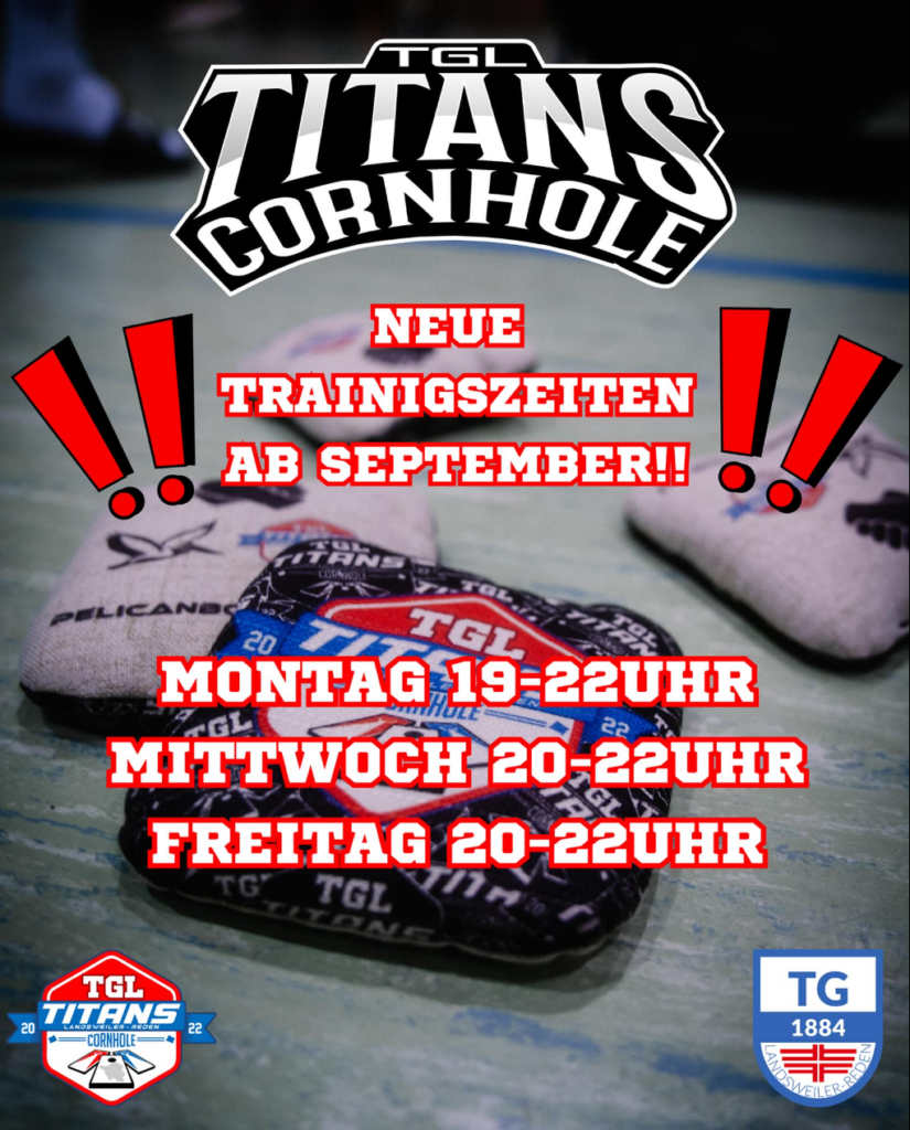 Neue Trainingszeiten der Abteilung Cornhole (in der Klinkenthalhalle)